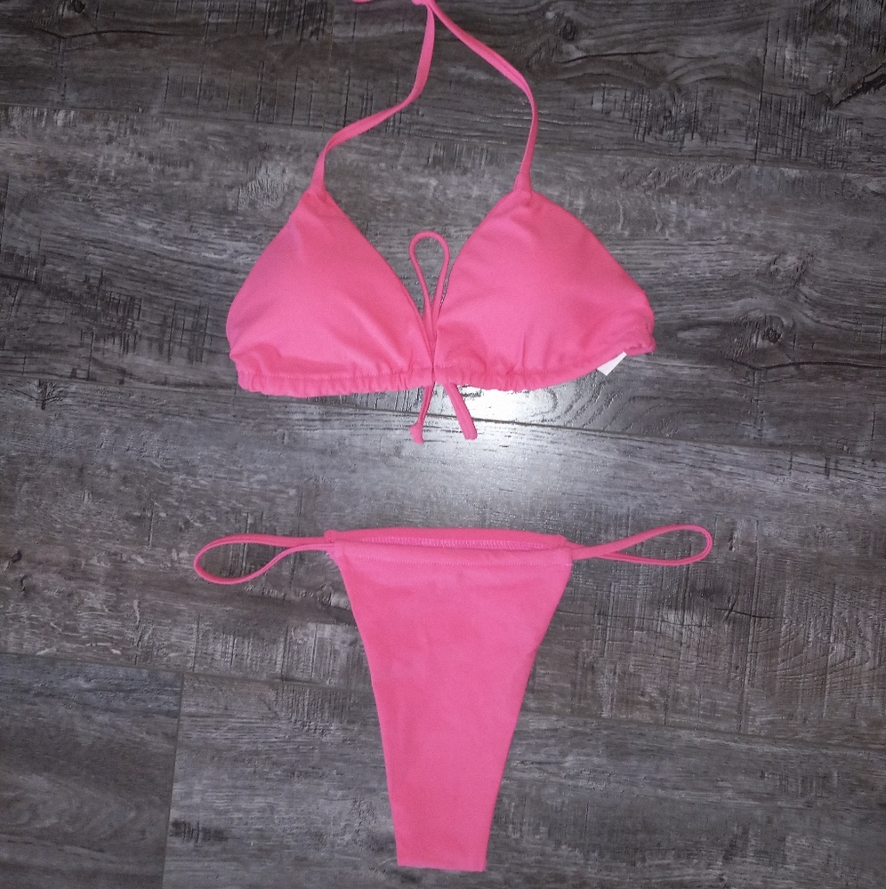 Bikini strappy pink size L